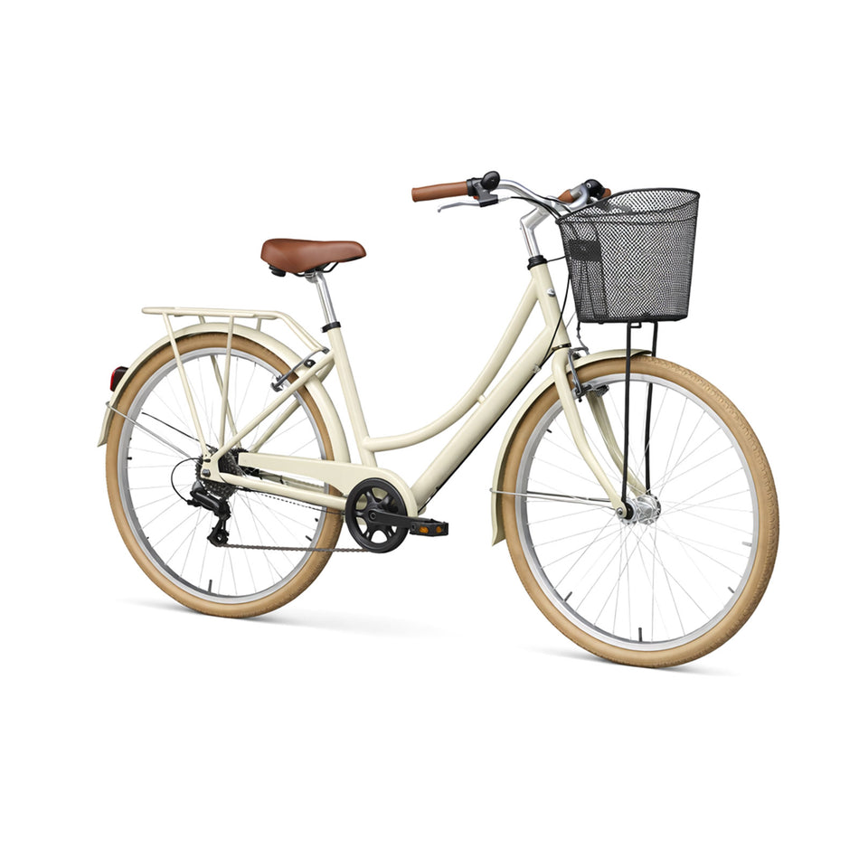 Comfort Step-Through City Bike with Basket & Carrier