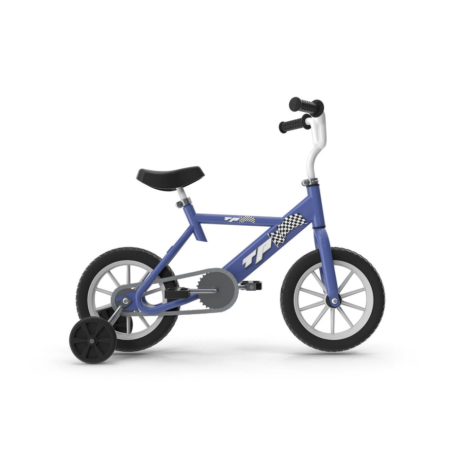 Kids bike with stabilizers and shock absorbing tires